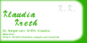 klaudia kreth business card